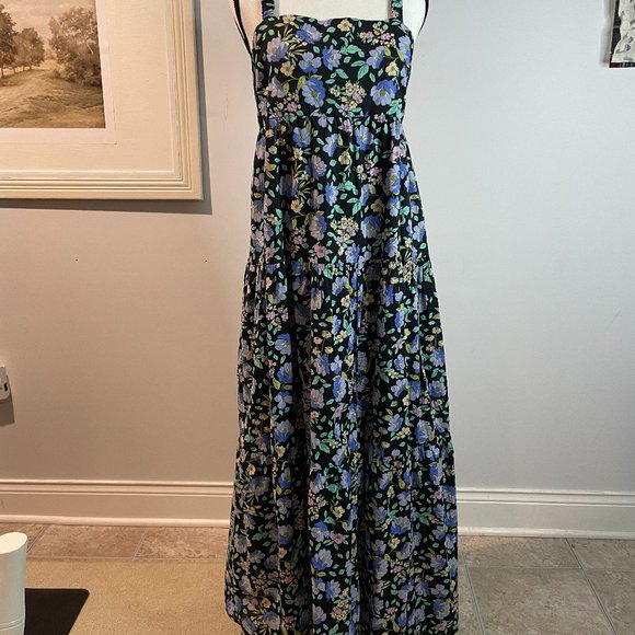 MOON RIVER Woven Printed Dress With Tied Straps Size M - Picture 2 of 11